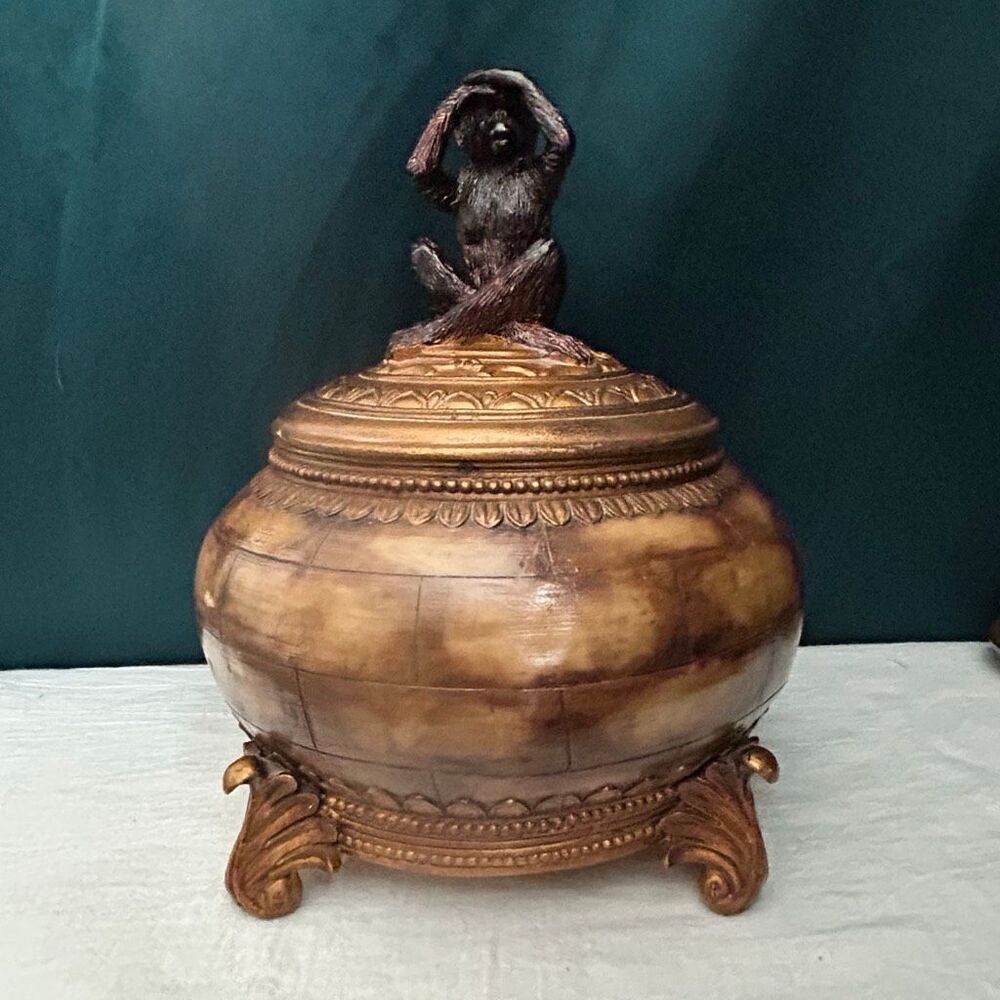 3/$15 Decorative See No Evil Monkey Storage Catch All Jar